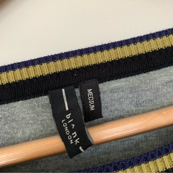 Anthropology Blank London Monstera Knit Sweater Size Medium Green Eyelet Sleeve - Picture 3 of 8